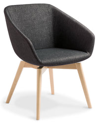 Barker Visitor Chair with Timber Base - 4 Base Options