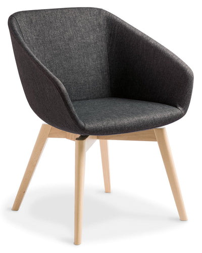 Barker Visitor Chair with Timber Base - 4 Base Options