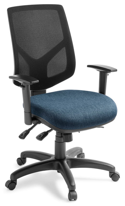 Crew 3 Lever Mesh Back Chair in Fabric Upgrade - with Optional Armrests