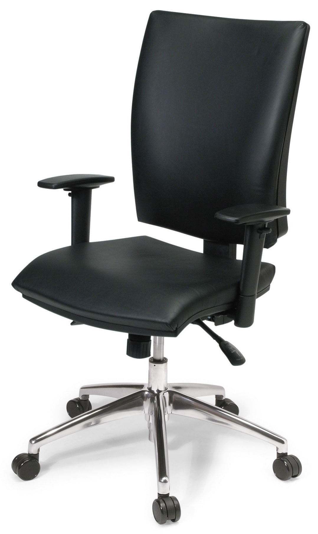 Edge 3 Lever Executive Office Chair in Black Leather - Midback and Highback
