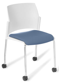 Spring 4-Leg Chair with Castors - with Upholstered Seat and Back Options