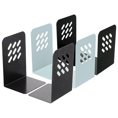 Marbig Perforated Steel Book Ends - Set of 2