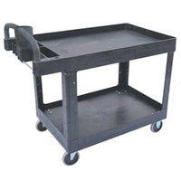 Long 2 Level Plastic Service/Stock Picker Trolley - 2 Shelf Widths
