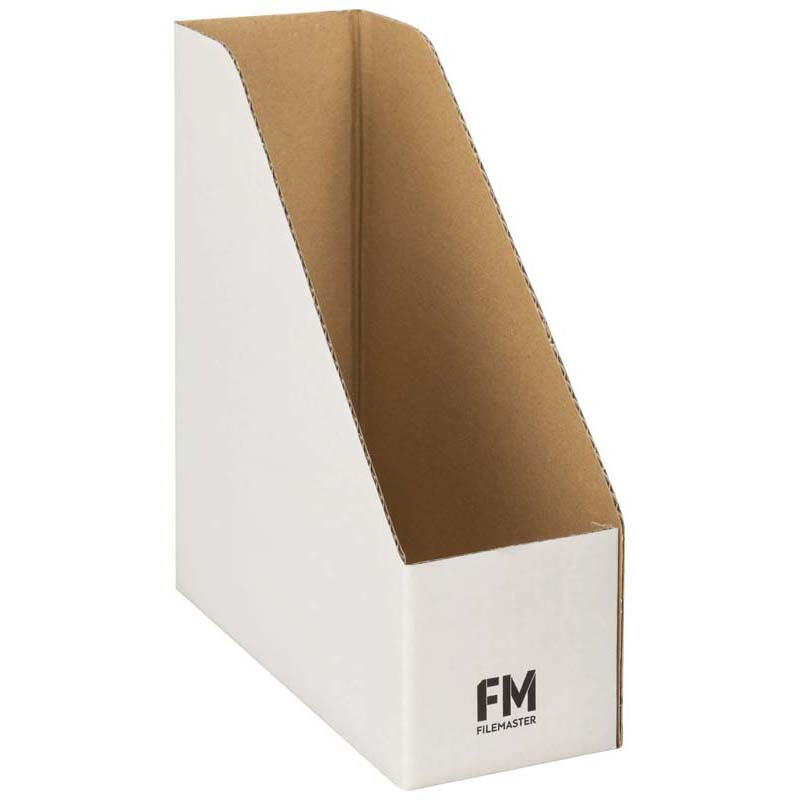 FM White Magazine File Box - 100mm Wide - 5 Pack