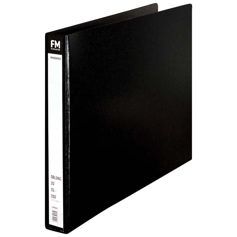 FM A3 2 Ring Black Oblong Binder - Spine 26/50mm