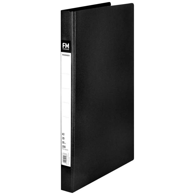 FM A3 Black Trunkboard 2 Ring Binder - Spine 26mm