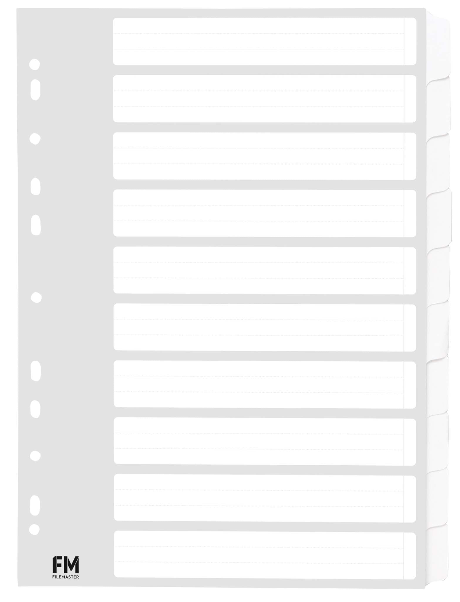 Customised File Divider Sets on White Board Board