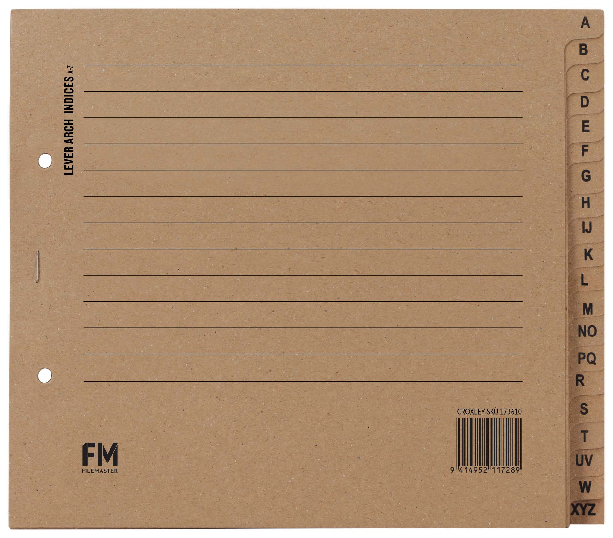 FM Lever Arch A-Z Kraft Binder Divider Set - 10 Pack
