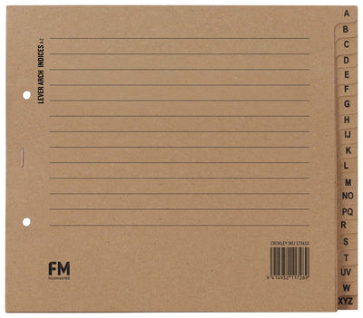 FM Lever Arch A-Z Kraft Binder Divider Set - 10 Pack
