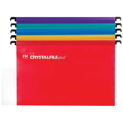 FM Foolscap Coloured Polypropylene Suspension Drop Files - 10 Pack