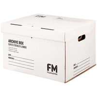 FM Jumbo Size White Archive Box - 3 Pack