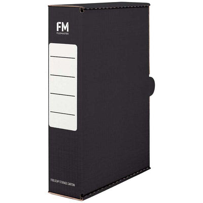 FM Foolscap Printed Coloured Filing Box - 5 Pack - 5 Colours — FM Foolscap Storage Box   Black