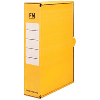 FM Foolscap Printed Coloured Filing Box - 5 Pack - 5 Colours — FM Foolscap Storage Box   Yellow