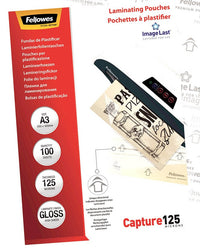 Fellowes A3 Gloss 125 Micron Laminating Pouches - Pack of 100 Sheets