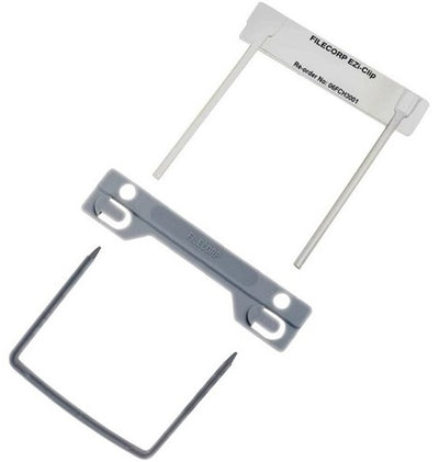 Filecorp Plastic 3 Piece Tube Clip - Pack of 100