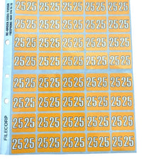 Filecorp Year Labels - Sheet & Roll