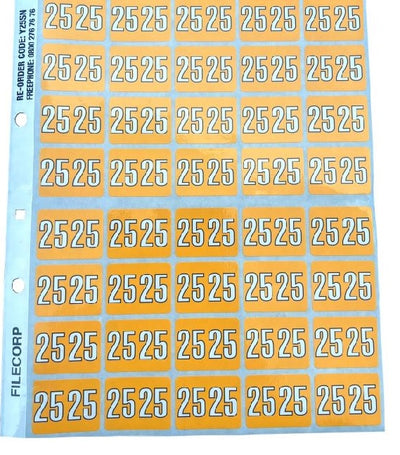 Filecorp Year Labels - Sheet & Roll