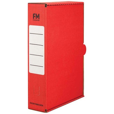 FM Foolscap Printed Coloured Filing Box - 5 Pack - 5 Colours — Fm Foolscap Storage Box   Red