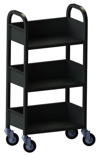 Library Book Trolley with 3 Enclosed Shelves