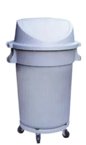 Round Mobile Waste Bin with Flip Lid - 120 Litres