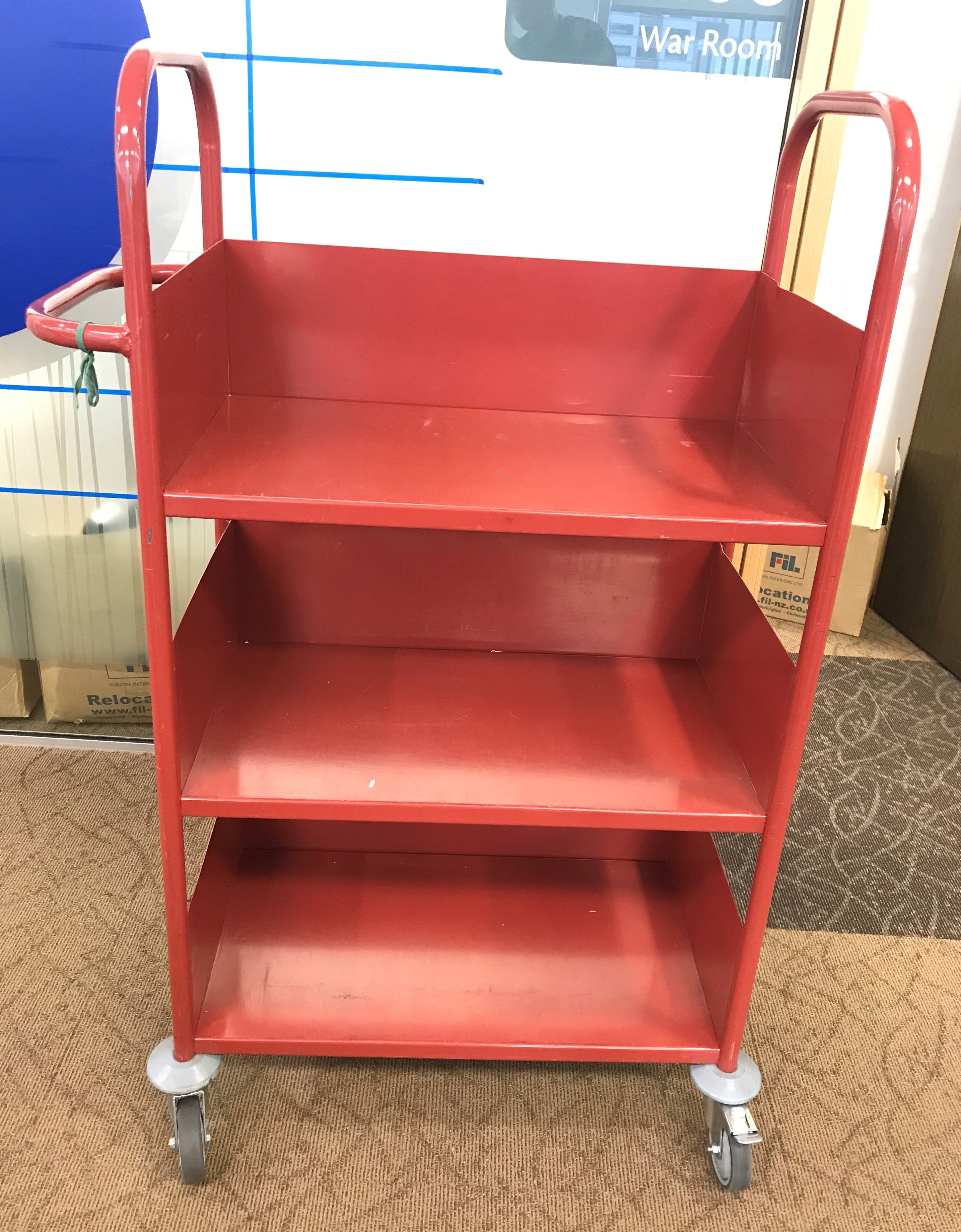 Powder-coated Steel Shelf Trolley - with enclosed shelves