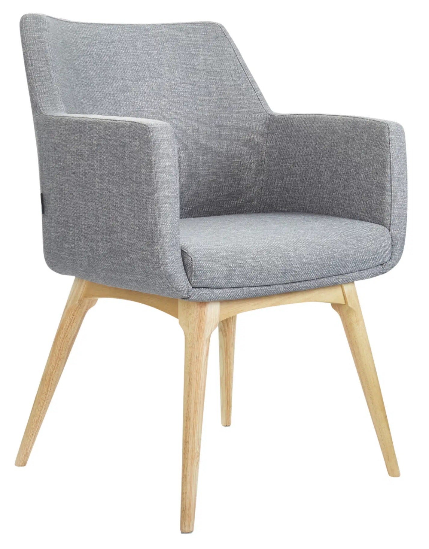 Hady Visitor Chair with Solid Wooden Legs in Quickship Key Largo Ash Fabric
