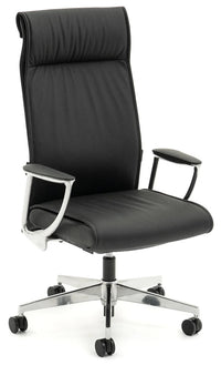Bentley Highback Executive Office Chair in Black Leather