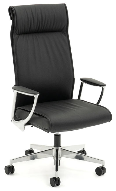 Bentley Highback Executive Office Chair in Black Leather