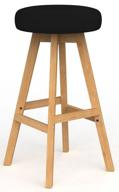 Luna Button Barstool in Breathe Black Fabric