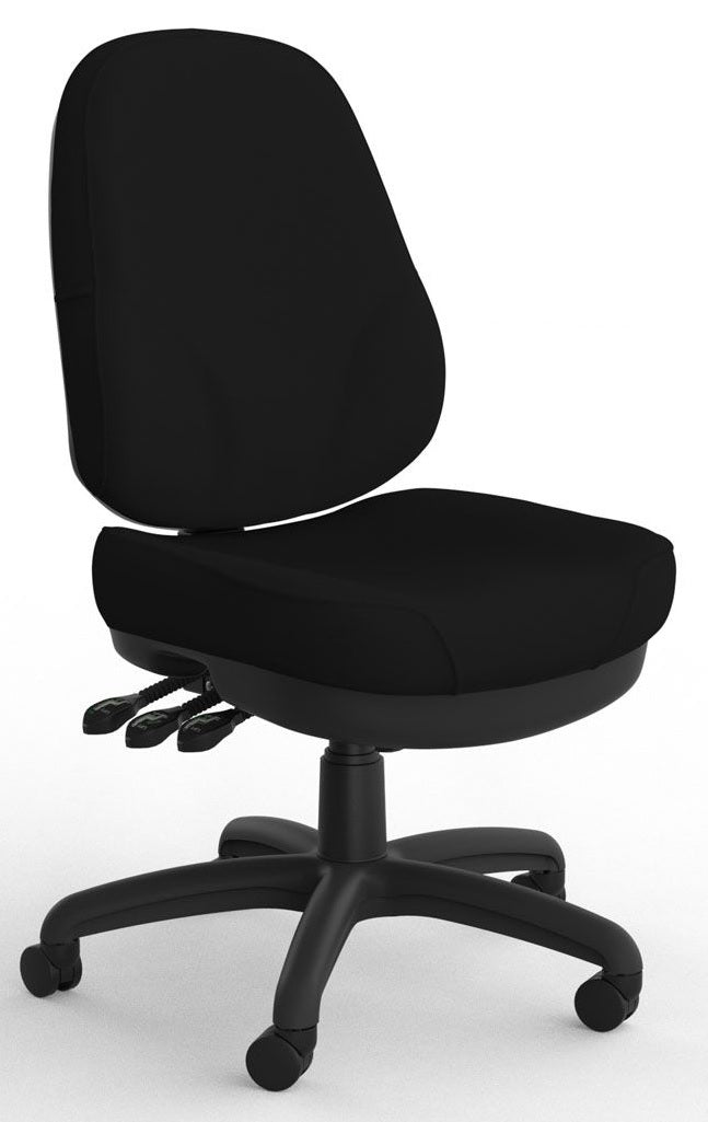 Plymouth 3 Lever Ergonomic Office Chair in Breathe Black Fabric