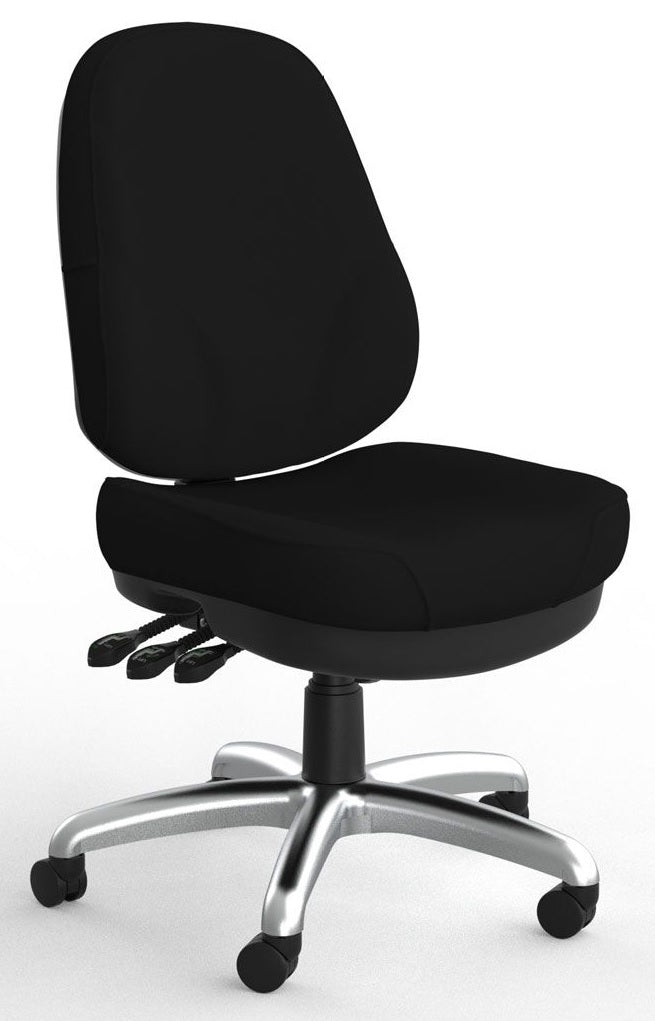 Plymouth 3 Lever Heavy Duty Ergonomic Office Chair in Breathe Black Fabric