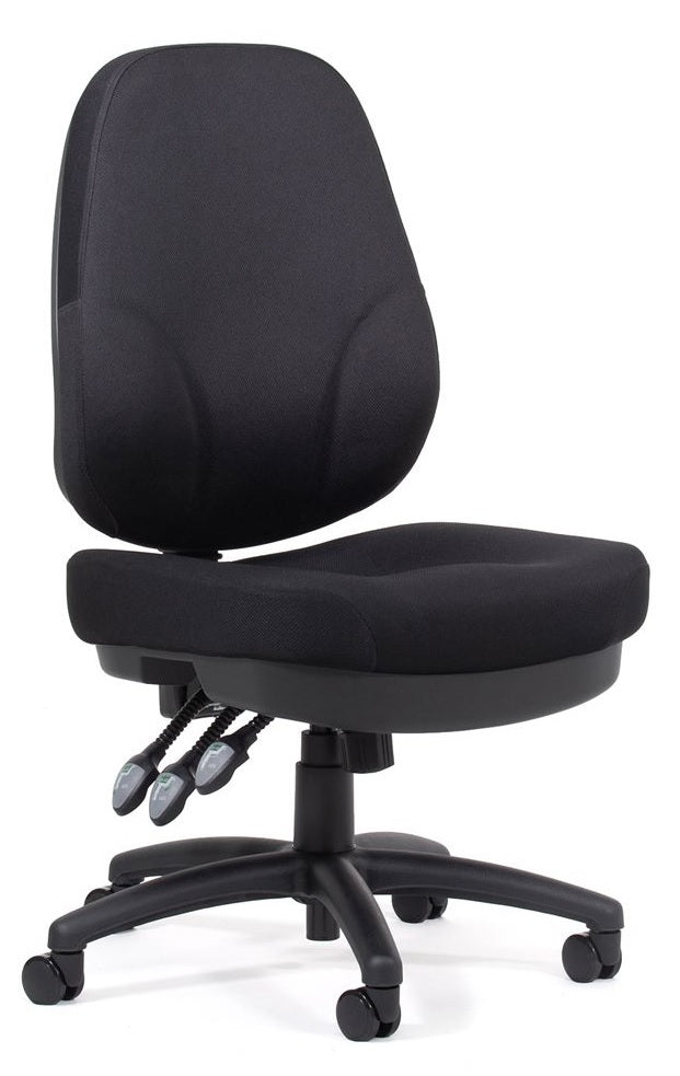 Plymouth Express 3 Lever Ergonomic Office Chair in Breathe Black Fabric