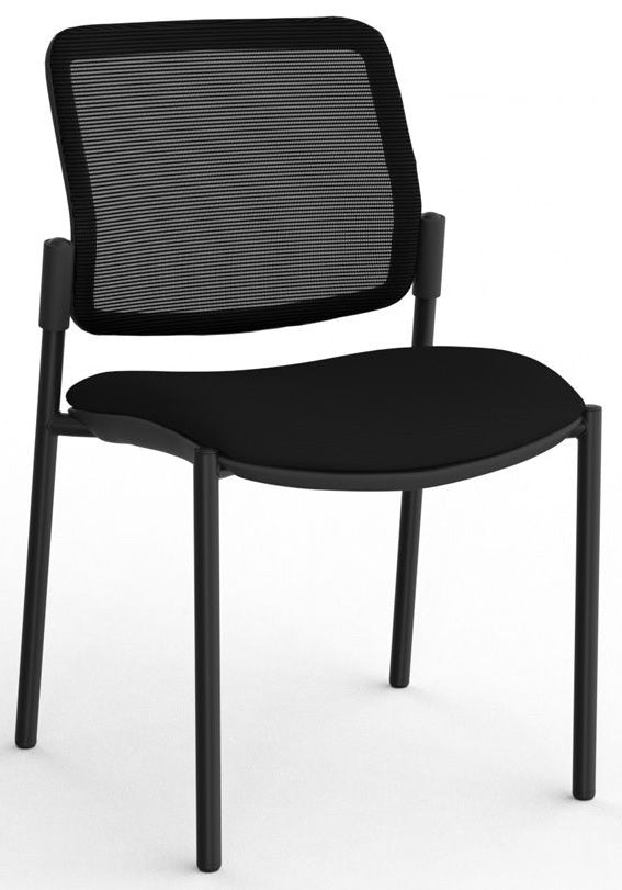 Vision Mesh Back Visitor Chair in Breathe Black Fabric - 3 Frame Colours