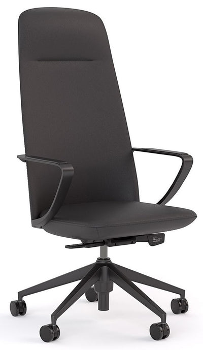 Aero Executive Chair in Black Leather - Midback & Highback — KNCH Aero Executive Highback Chair
