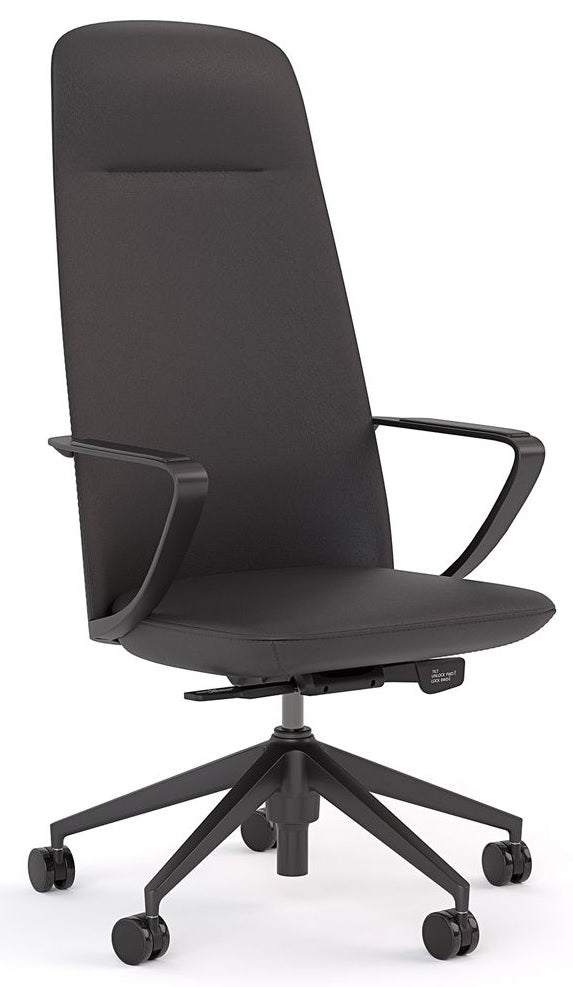 Aero Executive Chair in Black Leather - Midback & Highback