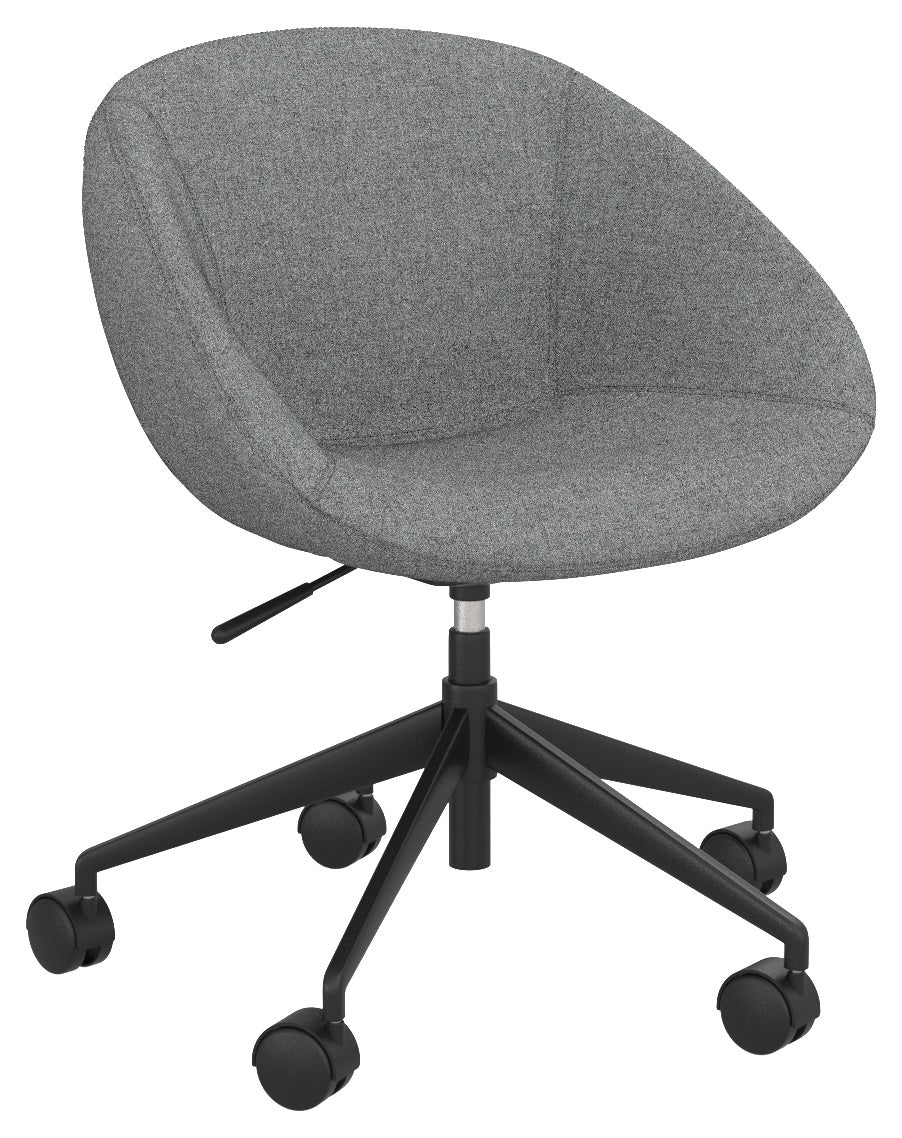 Camellia Visitor Chair - 3 Bases — KNCH Camelia with 5 Star Base in Pewter