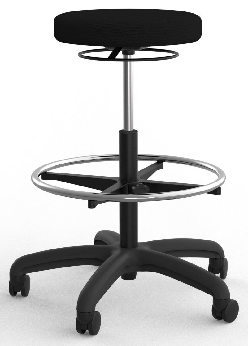 Knight Stool in Breathe Black Fabric - 2 Styles