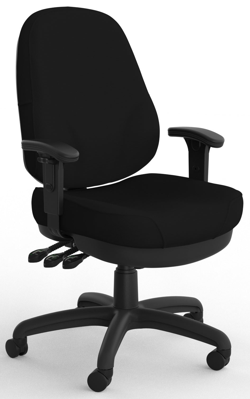 Plymouth 3 Lever Ergonomic Office Chair in Breathe Black Fabric