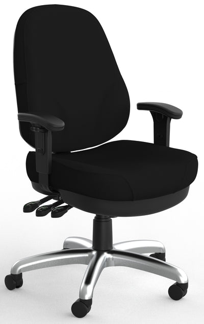Plymouth 3 Lever Heavy Duty Ergonomic Office Chair in Breathe Black Fabric