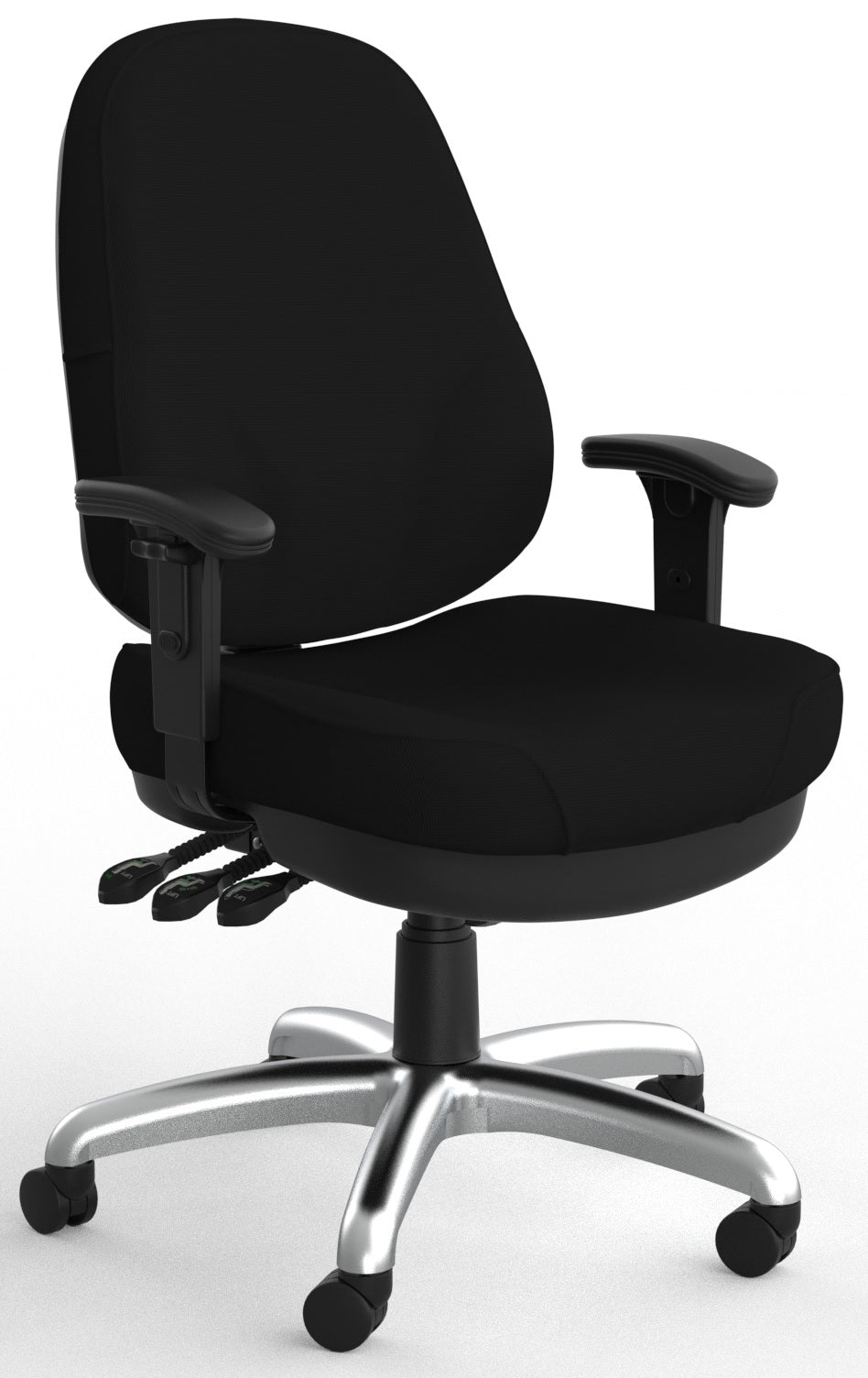 Plymouth 3 Lever Heavy Duty Ergonomic Office Chair in Breathe Black Fabric