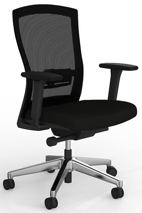 Solace Midback Mesh Back Chair with Armrests - 2 Base Options
