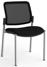 Vision Mesh Back Visitor Chair in Breathe Black Fabric - 3 Frame Colours