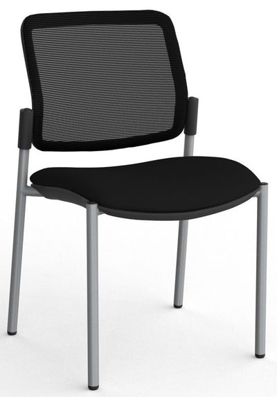 Vision Mesh Back Visitor Chair in Breathe Black Fabric - 3 Frame Colours