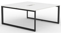 Anvil System Double-sided Shared Desk with Black Frame - 6 Sizes