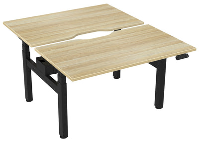 Haven Sit/Stand Electric Height Adjustable Double-sided Desk with Scalloped Top - 4 Sizes