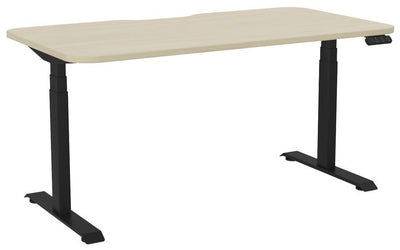 Haven Sit/Stand Electric Height Adjustable Desk with Radius Corner and Scalloped Top - 4 Sizes