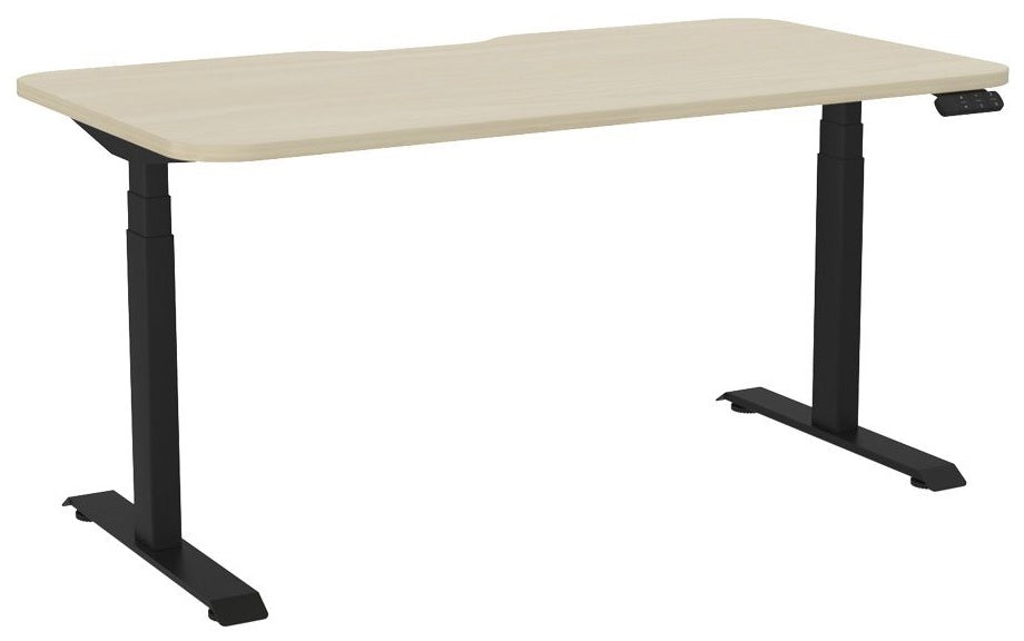 Haven Sit/Stand Electric Height Adjustable Desk with Radius Corner and Scalloped Top - 4 Sizes