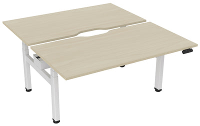 Haven Sit/Stand Electric Height Adjustable Double-sided Desk with Scalloped Top - 4 Sizes