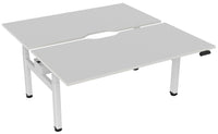 Haven Sit/Stand Electric Height Adjustable Double-sided Desk with Scalloped Top - 4 Sizes
