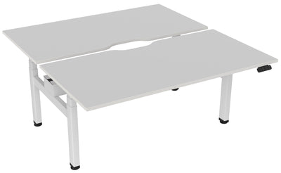 Haven Sit/Stand Electric Height Adjustable Double-sided Desk with Scalloped Top - 4 Sizes